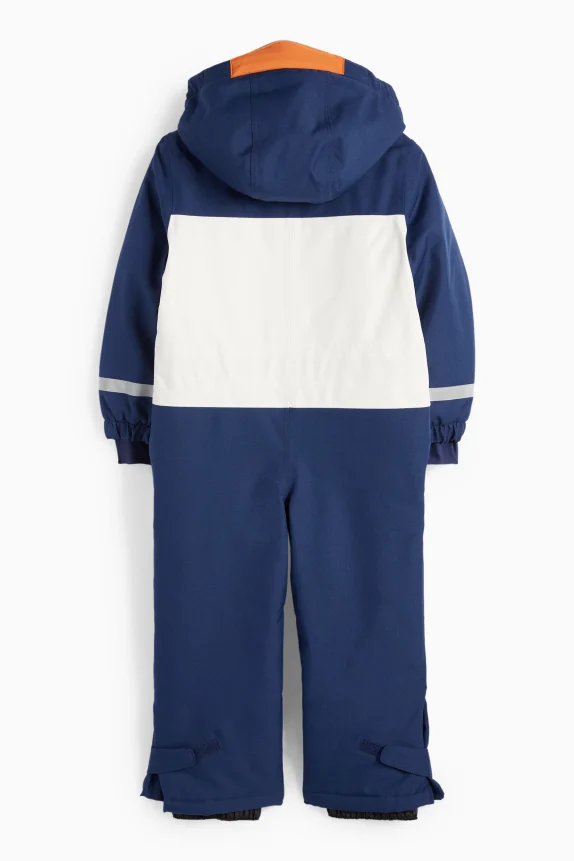 Ski suit with hood - waterproof dark blue