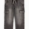 Cargo jeans - thermal jeans denim-gray