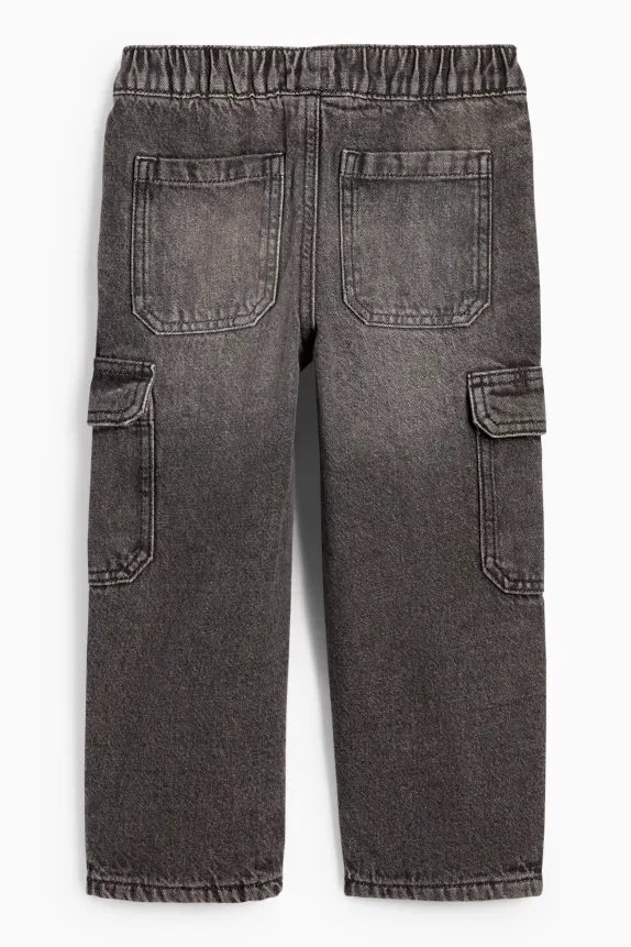 Cargo jeans - thermal jeans denim-gray