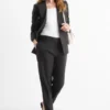 Business trousers - mid-rise waist - slim fit black