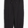 Thermal cargo trousers black
