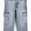 Cargo jeans - thermal jeans denim-light blue