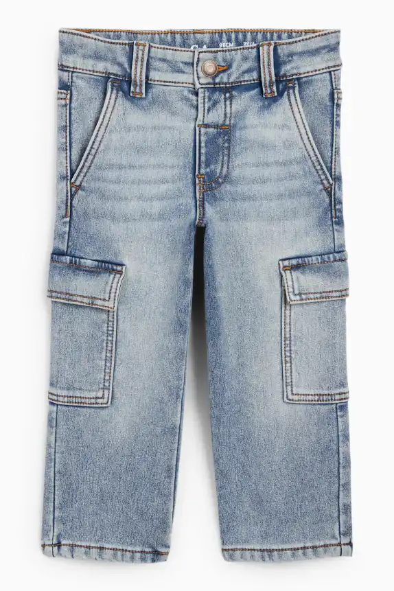 Cargo jeans - thermal jeans denim-light blue