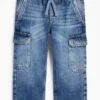 Cargo jeans - thermal jeans blue denim