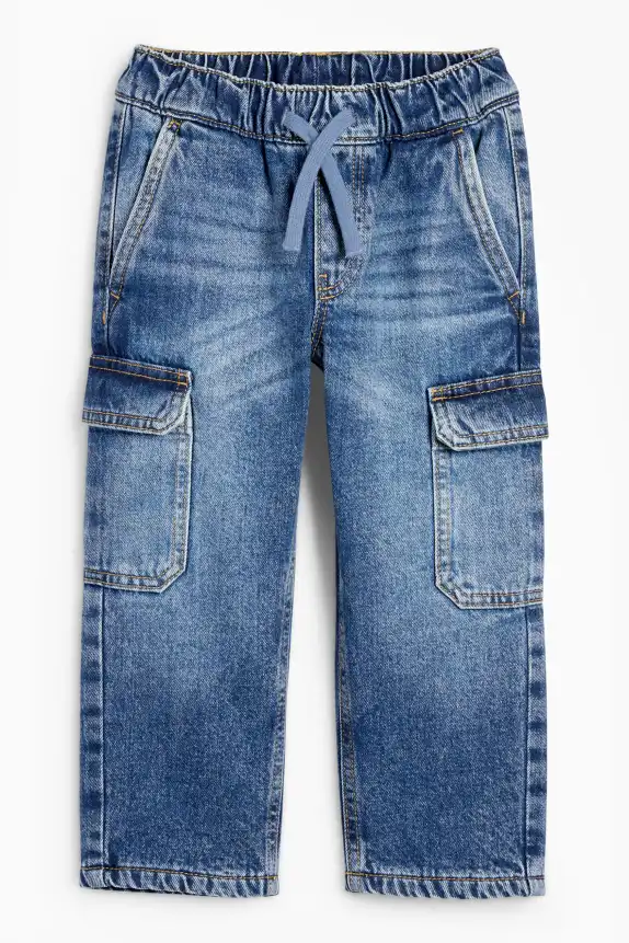 Cargo jeans - thermal jeans blue denim