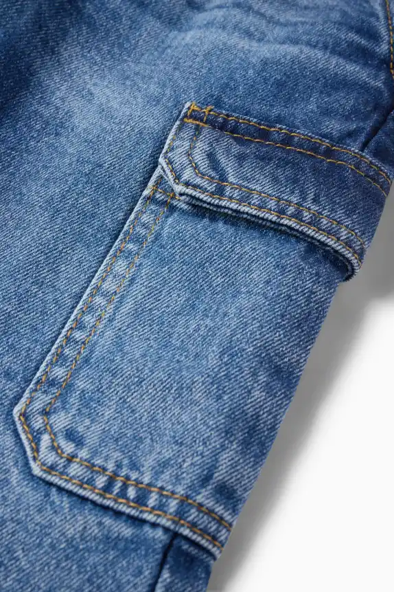Cargo jeans - thermal jeans blue denim