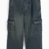 Cargo jeans - thermal jeans denim-blue gray