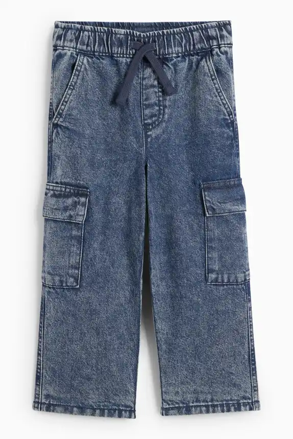 Cargo jeans - thermal jeans blue denim