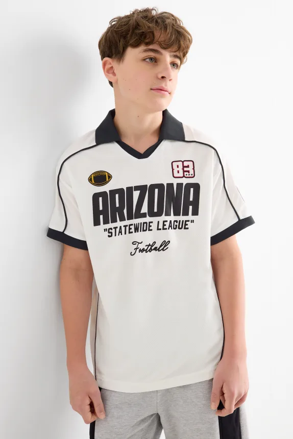 Football - technical short sleeve T-shirt white
