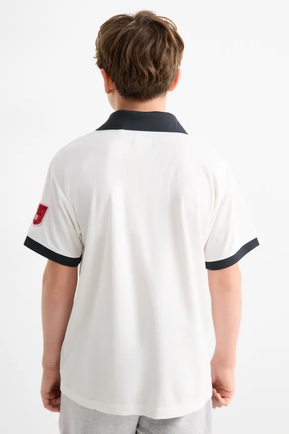 Football - technical short sleeve T-shirt white
