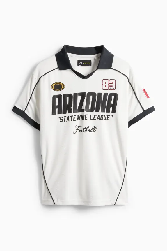 Football - technical short sleeve T-shirt white
