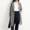 Business trousers - high waist - wide leg dark blue