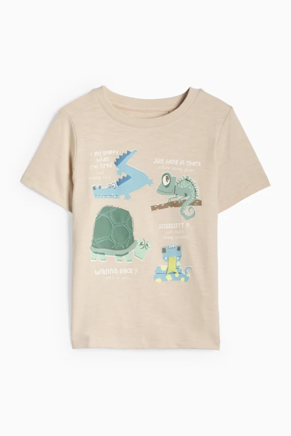 Jungle animals - short sleeve T-shirt light beige