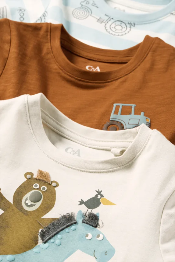 Multipack of 3 - tractor - short sleeve T-shirt light beige