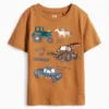 Farm - short sleeve T-shirt - shiny brown