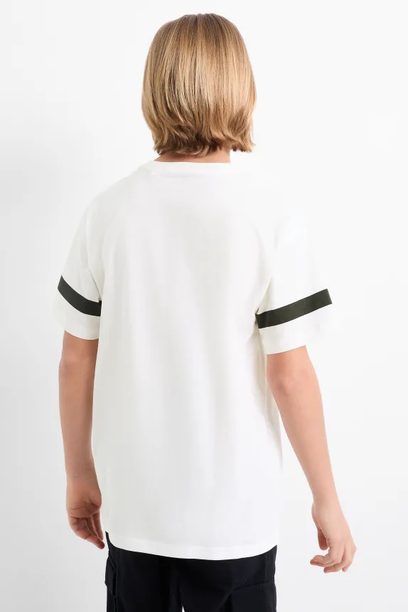 Basketball and skeleton - short sleeve T-shirt white