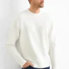 Long sleeve top - regular fit - ribbed white