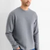 Long sleeve top - regular fit - ribbed dark gray
