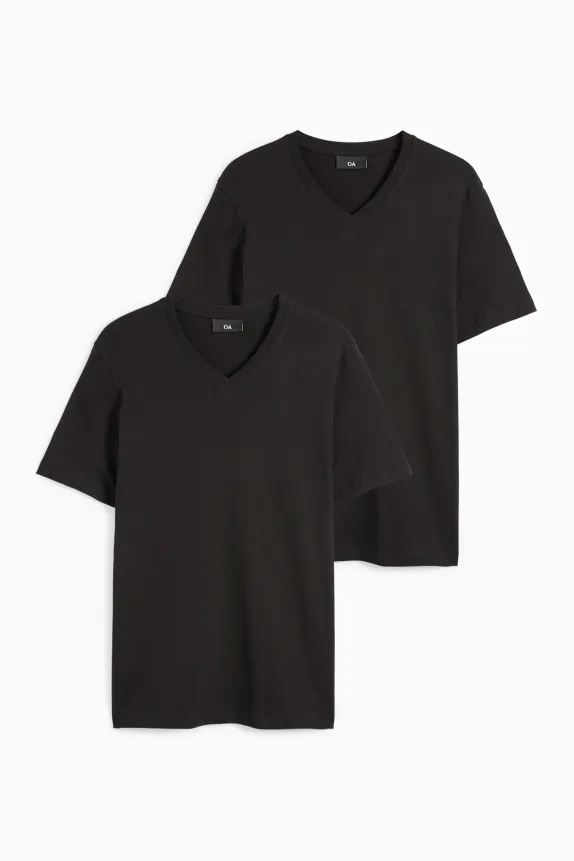 Multipack of 2 - T-shirt - regular fit black