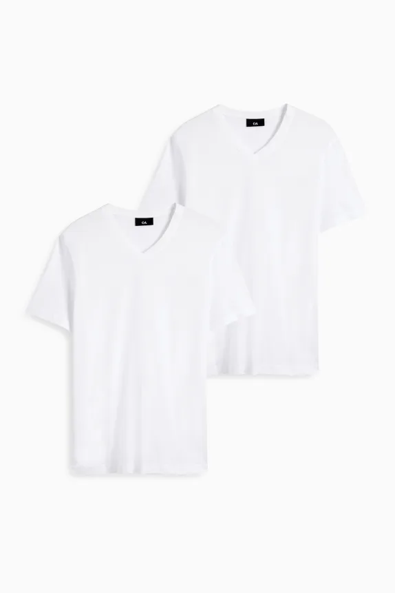 Multipack of 2 - T-shirt - regular fit white