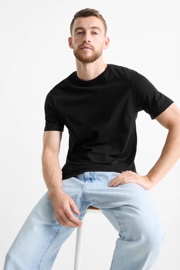 Multipack of 5 - T-shirt - regular fit black