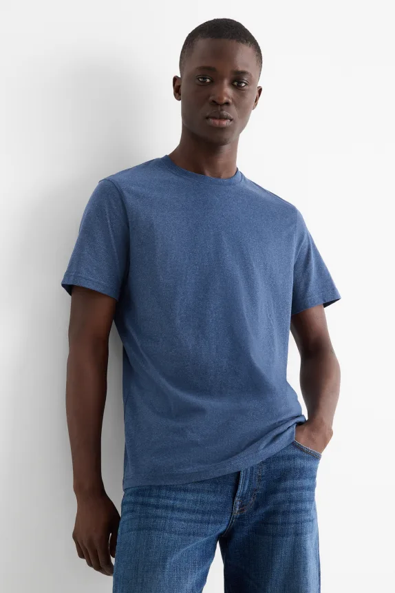 T-shirt - regular fit blue-melange