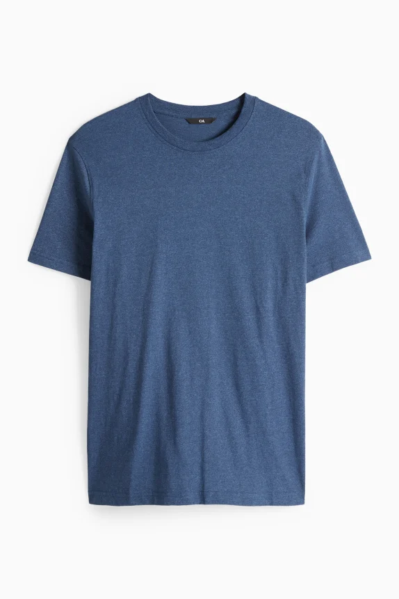 T-shirt - regular fit blue-melange