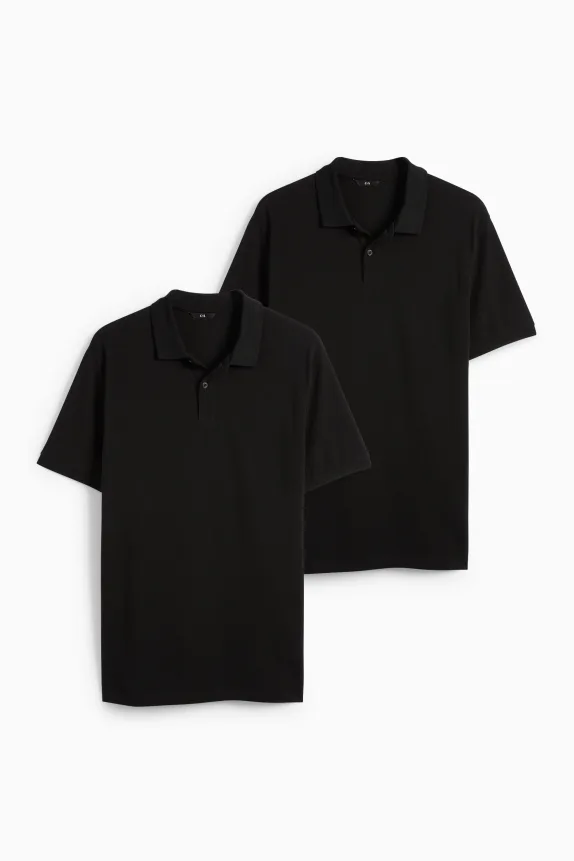 Multipack of 2 - polo shirt - regular fit black