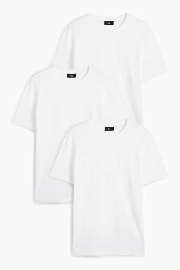 Multipack of 3 - T-shirt - regular fit white