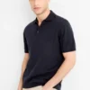 Knitted polo shirt - regular fit dark blue