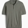 Knitted polo shirt - regular fit khaki