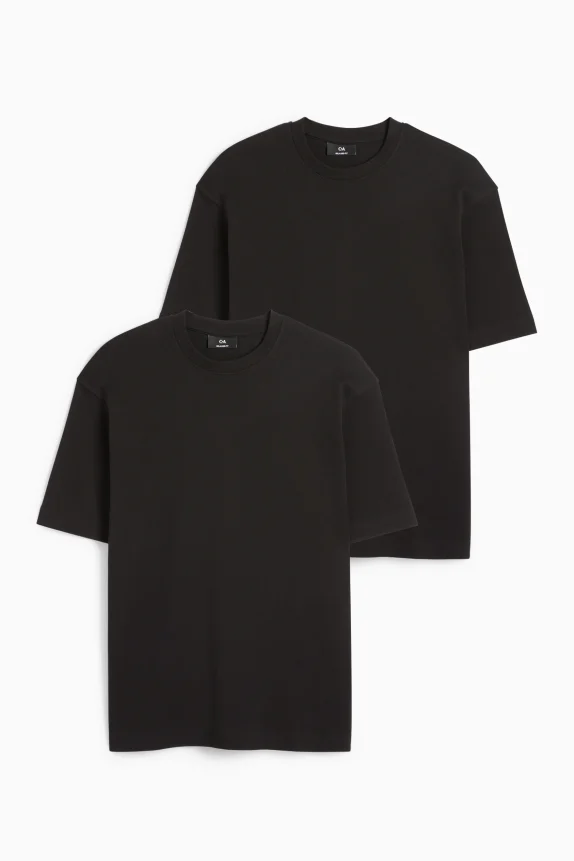 Multipack of 2 - T-shirt - relaxed fit black