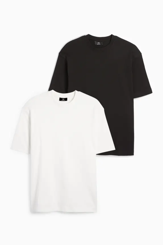 Multipack of 2 - T-shirt - relaxed fit black / white