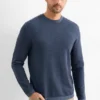Jumper - textured dark blue