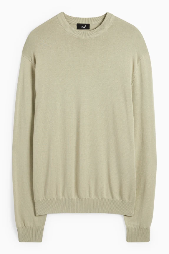 Fine knit jumper light green