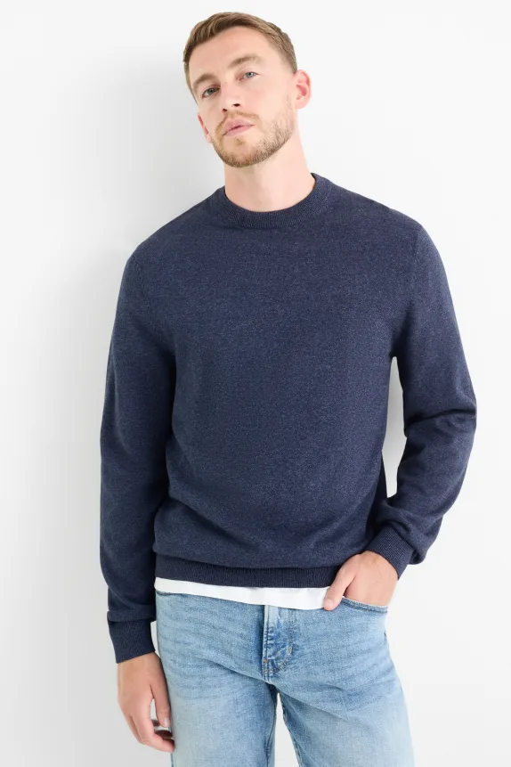 Fine knit jumper dark blue