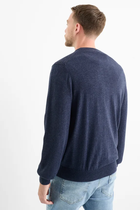 Fine knit jumper dark blue