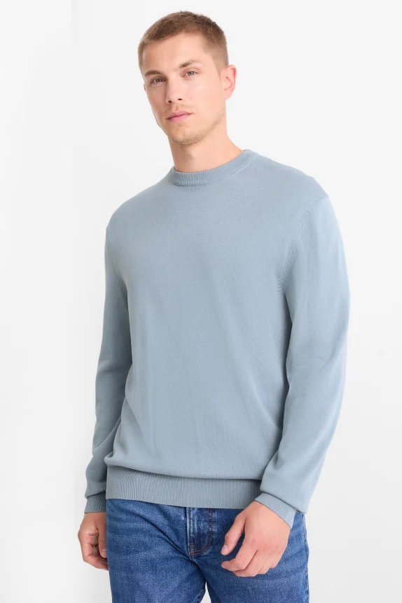 Fine knit jumper blue