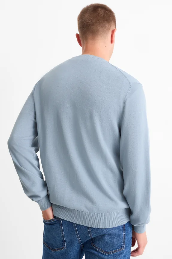 Fine knit jumper blue