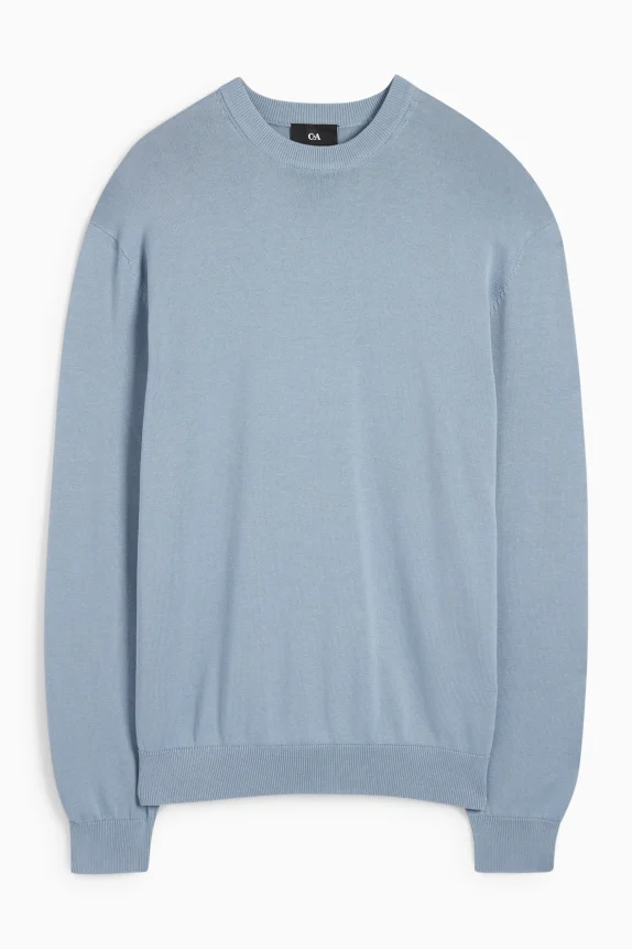 Fine knit jumper blue