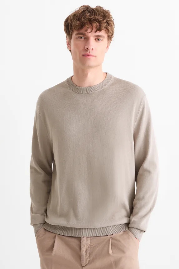 Fine knit jumper gray