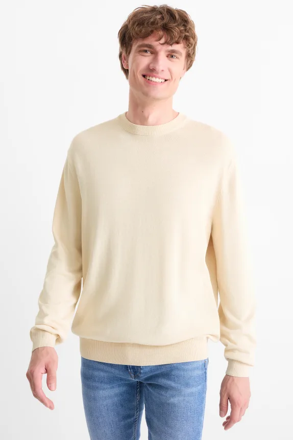 Fine knit jumper cremewhite