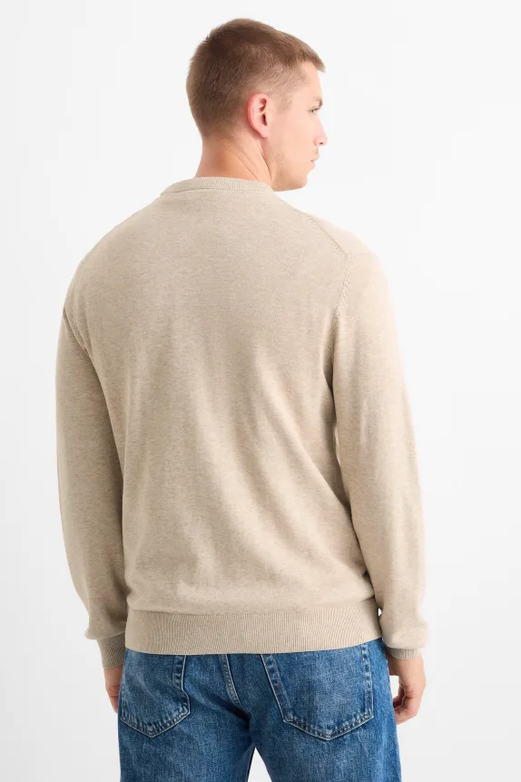 Fine knit jumper light beige