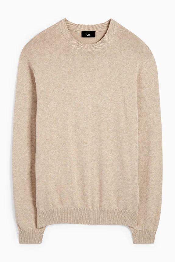 Fine knit jumper light beige