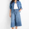 Jean culottes - high waist blue denim