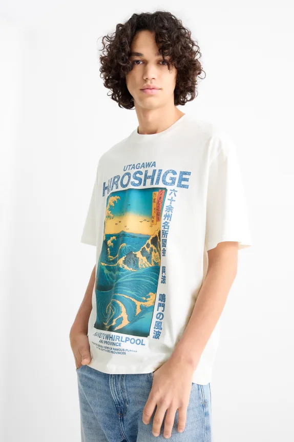 T-shirt - regular fit - Utagawa Hiroshige white