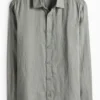 Linen shirt - regular fit - kent collar green