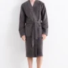 Terry cloth bathrobe dark gray