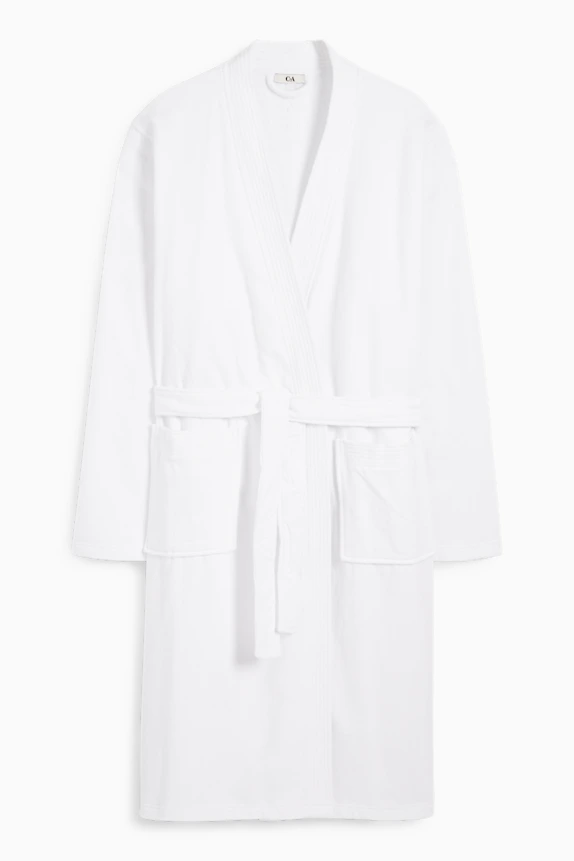 Terry cloth bathrobe white