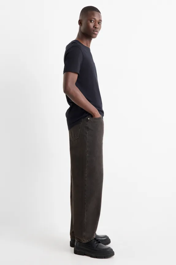 Barrel jeans denim-brown